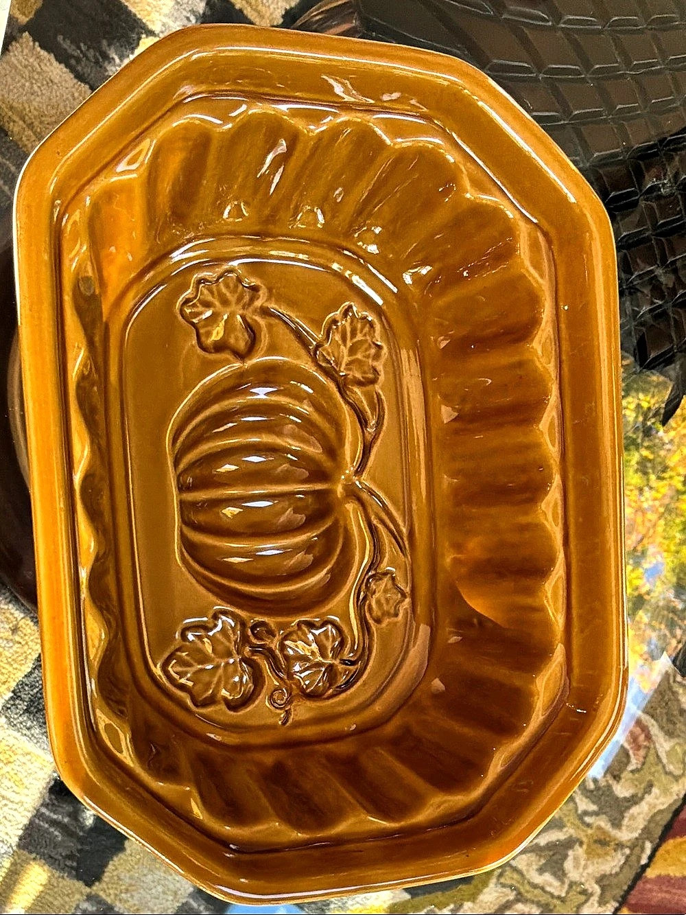 Crate & Barrel Pumpkin Mold Large Orange Pumpkin Bread Baker